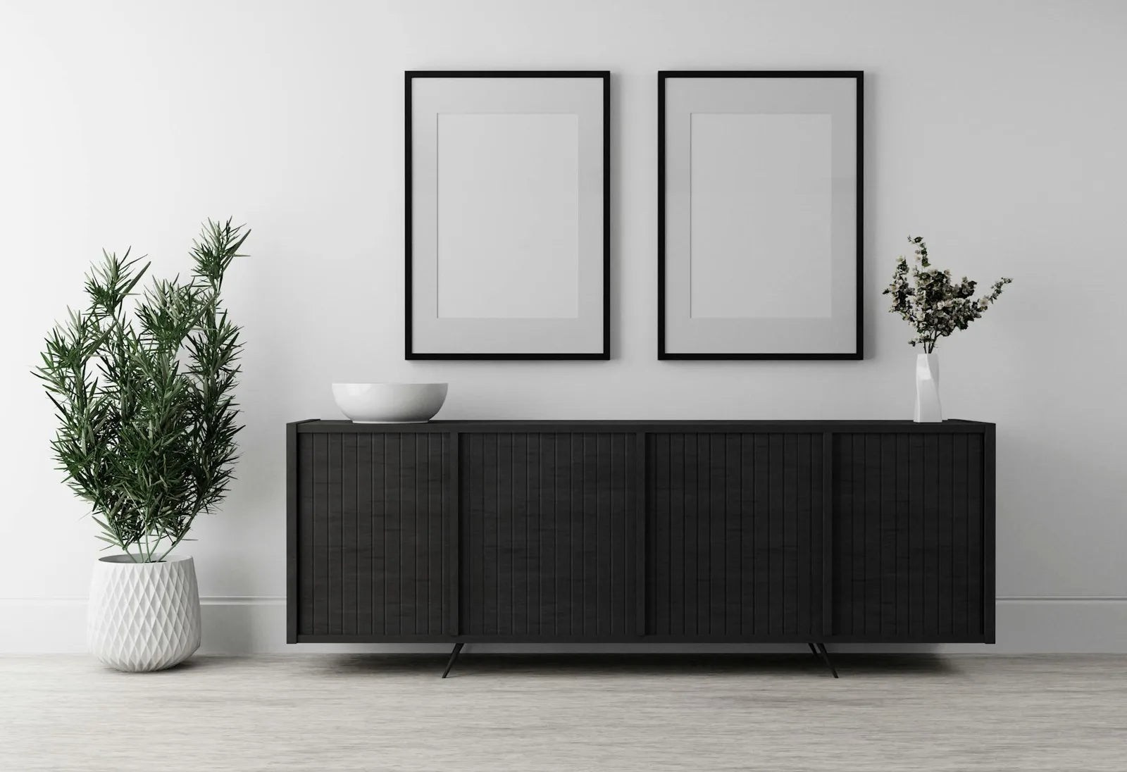 Haussmann apartment hallway with one large black-framed poster