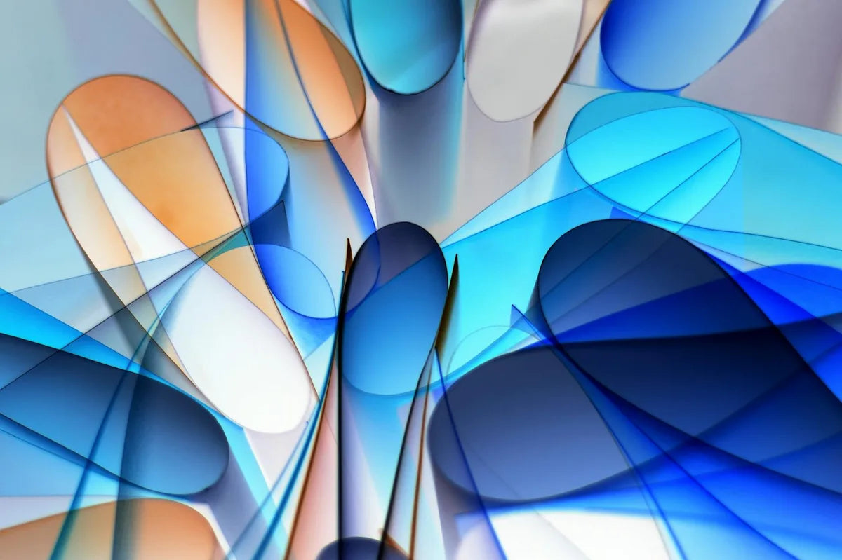 Abstract blue shapes, homage to the late work of Matisse